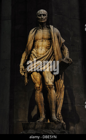 St Barthélemy écorché (1562). Renaissance. Statue par le sculpteur Marco d'agrate (ch. 1504- c. 1574). Cathédrale. Milan. Banque D'Images