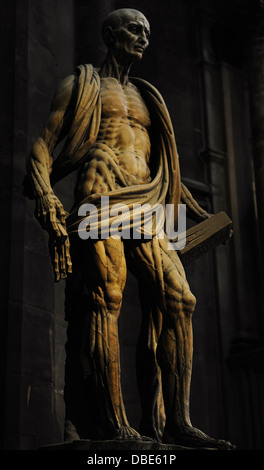 St Barthélemy écorché (1562). Renaissance. Statue par le sculpteur Marco d'agrate (ch. 1504- c. 1574). Cathédrale. Milan. Banque D'Images