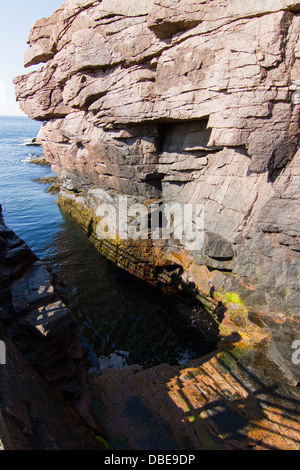 Thunder hole en Acadie, Park Loop Road, l'Acadia National Park, Maine Banque D'Images