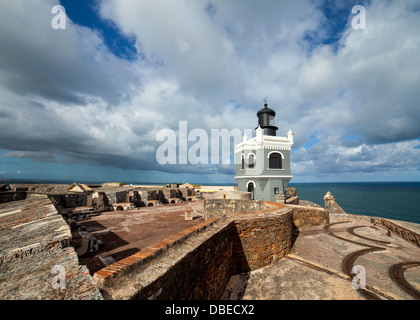 El Morro, le phare de San Juan, Puerto Rico. Banque D'Images