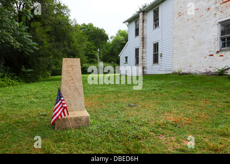 Monument indiquant où premier coup de bataille de Gettysburg a été congédié, Gettysburg, Pennsylvanie, États-Unis d'Amérique Banque D'Images