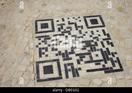 QR code en portugais cobblestone Banque D'Images