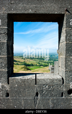 Les structures de carrière industrielle sur le dessus de l'Titterstone Clee, Shropshire, Angleterre Banque D'Images