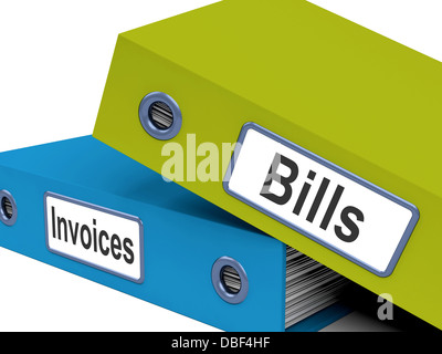 Des factures et des frais de comptabilité et d'afficher des fichiers Banque D'Images