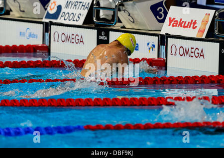 Barcelone, Espagne. 29 Juillet 2013 : Australia's Christian Sprenger est concurrentiel dans le 100m brasse à la 15e finale des Championnats du Monde FINA à Barcelone. Credit : matthi/Alamy Live News Banque D'Images