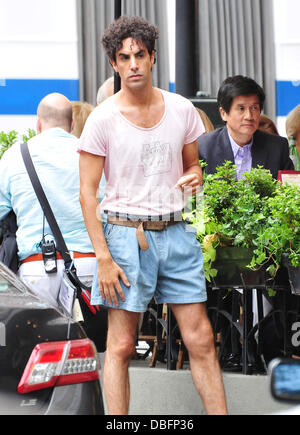 Sacha Baron Cohen sur le lieu de tournage de 'le dictateur' la ville de New York, USA - 14.06.11 Banque D'Images