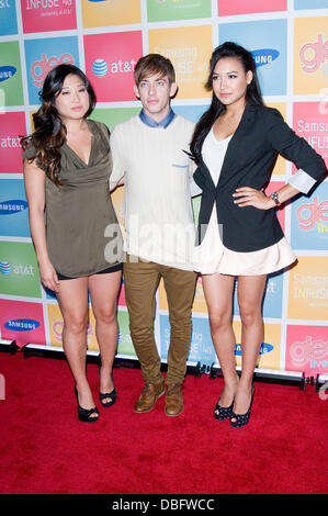 Jenna Ushkowitz, Kevin McHale et Naya Rivera Le Glee Live Tour 2011 Samsung AT&T Spring Fling - Arrivées New York City, USA - 15.06.11 Banque D'Images