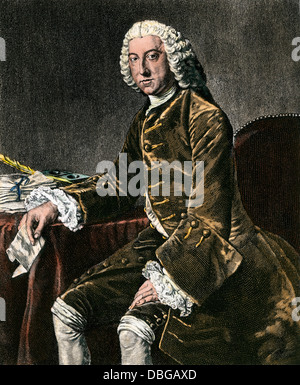 William Pitt, comte de Chatham. La gravure à la main, Banque D'Images