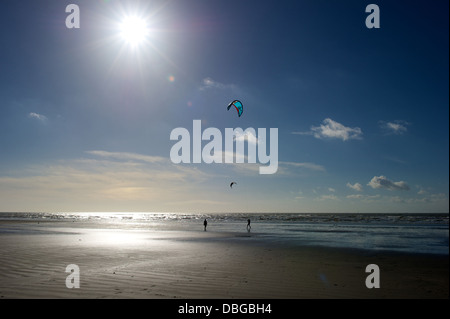 Cerf-volant sur la plage de West Wittering Banque D'Images