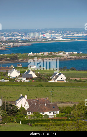 France, Normandie, Fermanville, élevée sur la côte vers Cherbourg-Octeville. Banque D'Images