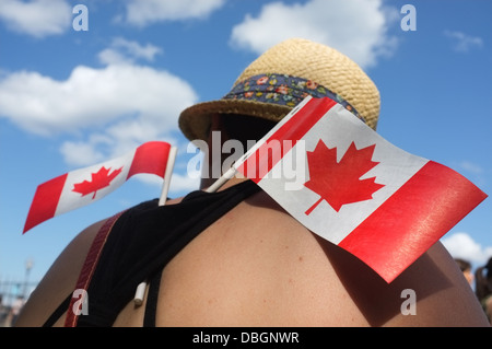 Les célébrations de la fête du Canada le long du front de mer à Montréal, Québec Banque D'Images