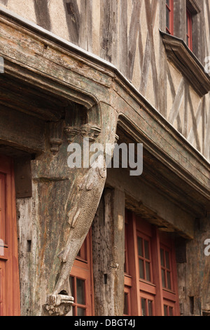 France, Centre, Eure et Loir, Chartres, Maison du saumon, saumon Maison, détail. Banque D'Images