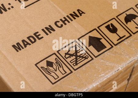 Fabriqué en Chine imprimé sur une boîte en carton Banque D'Images