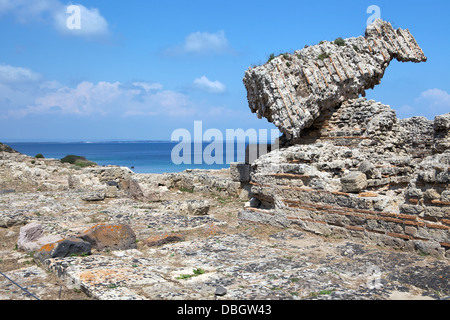 Des immeubles en ruines à Tharros Banque D'Images