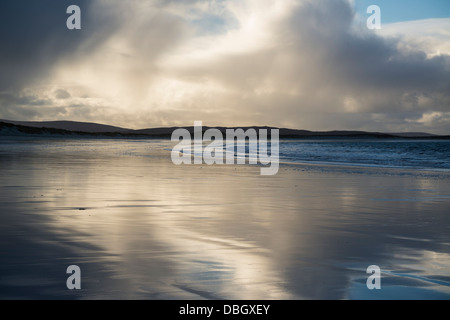 Hornais Traigh beach, North Uist, Hébrides extérieures, en Écosse Banque D'Images