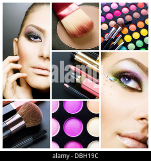 Le maquillage. Belle Composition collage Banque D'Images