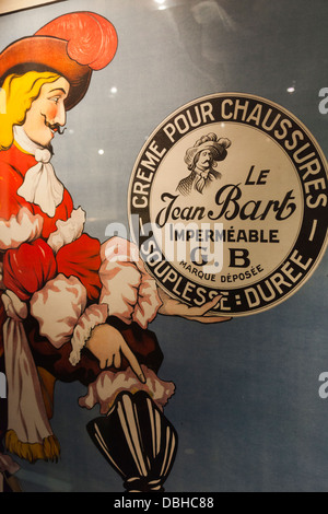 France, Nord, la Flandre française, Dunkerque, Musée portuaire, musée portuaire, corsaire Jean Bart en vedette dans le cirage à poster. Banque D'Images