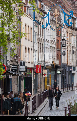 France, Nord, la Flandre française, Lille, rue de la Clef rue. Banque D'Images