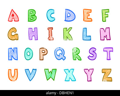 Hand drawn cartoon jeu abc Banque D'Images