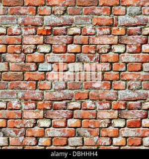 Modèle logique - mur de brique rouge grunge background Banque D'Images