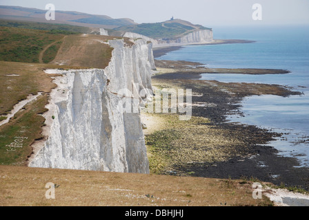 Sept Sœurs dans les falaises du parc national des South Downs, Royaume-Uni Banque D'Images