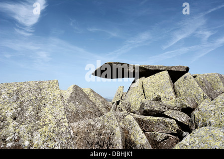 La console sur le sommet de Glyder Fach en Gwynedd, au nord du Pays de Galles. Banque D'Images