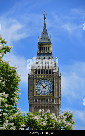 Tour de l'horloge Big Ben, Elizabeth Tower, Maisons du Parlement, Palais de Westminster, Londres, Royaume-Uni Banque D'Images