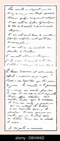 La cote attribuée à Dreyfus qui a causé une fausse accusation de trahison d'être portées contre lui. Alfred Dreyfus, 1859 - 1935. Banque D'Images