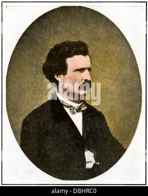 Mark Twain si un journaliste sur Virginia City, Nevada, 'Enterprise', 1864. Demi-teinte à la main, reproduction d'une photographie Banque D'Images