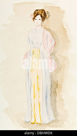 Costumes historiques - femme en grec ancien, appelé himation Tanagra du prince de la 4ème siècle avant J.-C. Banque D'Images