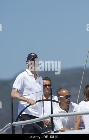 Palma de Mallorca, Espagne. 31 juillet, 2013. Le Prince Felipe d'Espagne participer à la voile 2013 Copa del Rey à Palma de Majorque, Espagne Crédit : Jack Abuin/ZUMAPRESS.com/Alamy Live News Banque D'Images