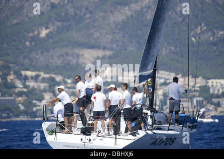 Palma de Mallorca, Espagne. 31 juillet, 2013. Le Prince Felipe d'Espagne participer à la voile 2013 Copa del Rey à Palma de Majorque, Espagne Crédit : Jack Abuin/ZUMAPRESS.com/Alamy Live News Banque D'Images