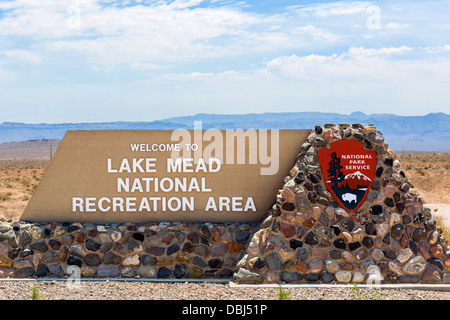 Entrée souhaitée à Lake Mead National Recreation Area, Lake Mead, Nevada, USA Banque D'Images