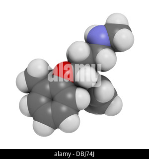 Atomoxetine attention-deficit hyperactivity disorder (ADHD), la structure chimique des médicaments. Les atomes sont représentés comme des sphères. Banque D'Images