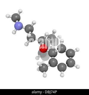 Atomoxetine attention-deficit hyperactivity disorder (ADHD), la structure chimique des médicaments. Les atomes sont représentés comme des sphères. Banque D'Images