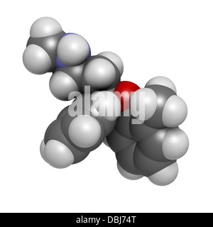 Atomoxetine attention-deficit hyperactivity disorder (ADHD), la structure chimique des médicaments. Les atomes sont représentés comme des sphères. Banque D'Images