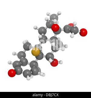 Betamethasone immunosuppresseur anti-inflammatoires et des médicaments stéroïdes, la structure chimique. Les atomes sont représentés comme des sphères. Banque D'Images