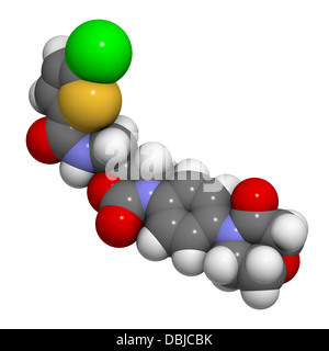 Le Rivaroxaban anticoagulant (inhibiteur du facteur Xa direct), la structure chimique. Banque D'Images