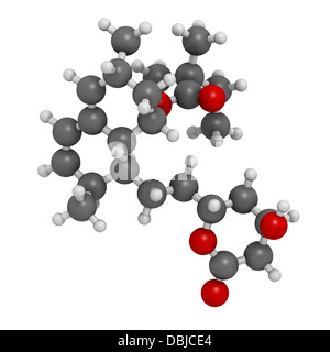 Simvastatin statine statine (classe), la structure chimique. Les atomes sont représentés comme des sphères. Banque D'Images