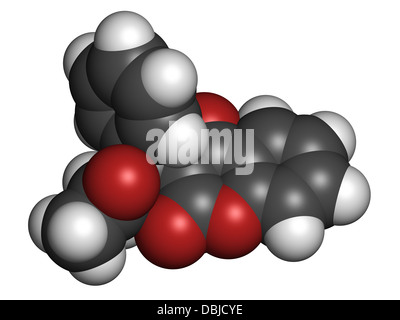 La warfarine anticoagulant, structure chimique. Utilisé dans la prévention de la thrombose ou thromboembolie. Banque D'Images