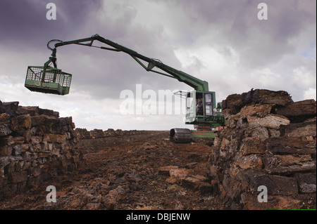 L'extraction de la tourbe, Natura, Goldenstedt Moor, Basse-Saxe, Allemagne, Europe Banque D'Images