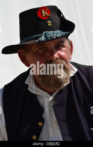 Civil war re-enactment solider marque le 150e anniversaire de la bataille de Gettysburg Banque D'Images