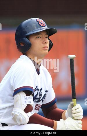 Yuki Matsui (Toko Gakuen), 25 juillet 2013 - Baseball : Préfecture Kanagawa tournoi de qualification pour le 95e championnat de baseball de l'école secondaire nationale, quart de finale match entre Toko Gakuen 2-3 Yokohama au stade de Yokohama à Kanagawa, Japon. (Photo de Katsuro Okazawa/AFLO) Banque D'Images