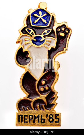 L'ère communiste émail soviétique badge. Fox - Pers '85' Banque D'Images
