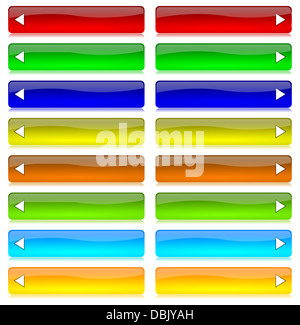 Brillant et coloré jeu de barre avec la flèche et la réflexion sur fond blanc illustration Banque D'Images