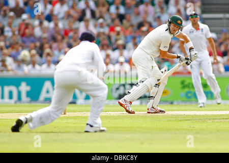 Manchester, UK. 06Th Aug 2013. Shane Watson batting au cours de la première journée de l'Investec Cendres 3e test match à Old Trafford Cricket Ground, le 01 août 2013 à Londres, en Angleterre. Credit : Mitchell Gunn/ESPA/Alamy Live News Banque D'Images