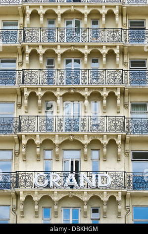 L'extérieur de l'hôtel Grand Hotel sur front de mer de Brighton East Sussex England UK Banque D'Images