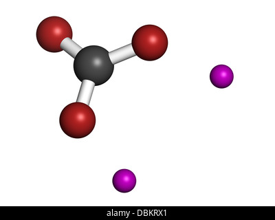 Le carbonate de lithium (Li2CO3) le trouble bipolaire, la structure chimique. Banque D'Images