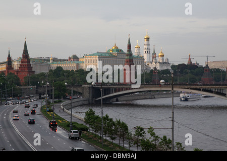 Vue lointaine du Kremlin, Moscou Banque D'Images