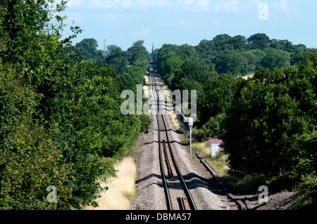 Tout droit de la ligne de chemin de fer à voie unique Banque D'Images